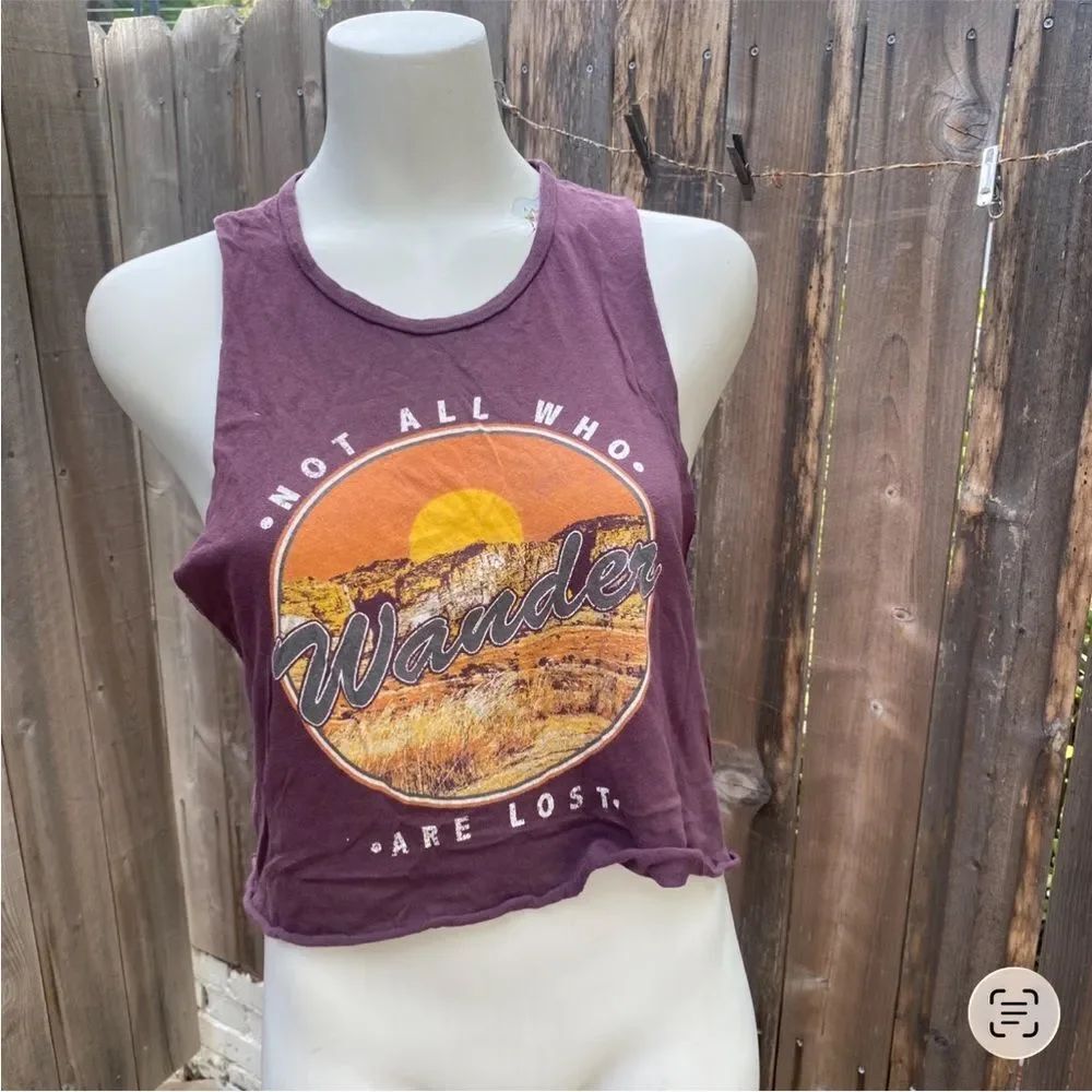 Project social Wander Graphic Crop Top - Purple size small